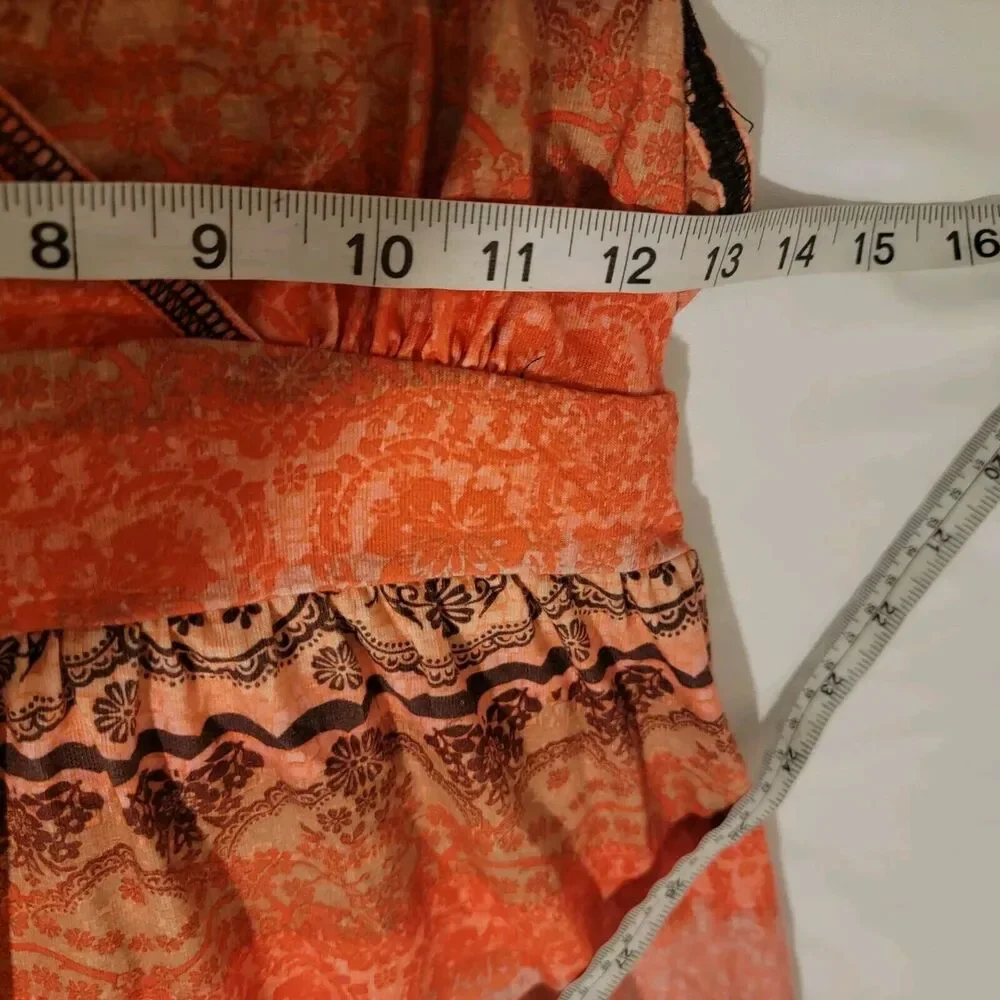 Vintage‎ Y2K Mudd Babydoll Size Small S Floral Racerback Boho Mini Dress Hippie